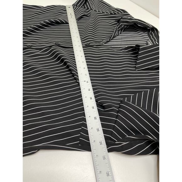 Elementz Stretch High Low Button Front Shirt Striped Black Women's Size 2X NWT - Picture 9 of 10